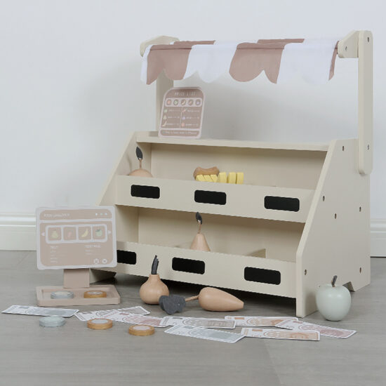 Wooden Kids Play Kitchen Set with Fridge & Oven