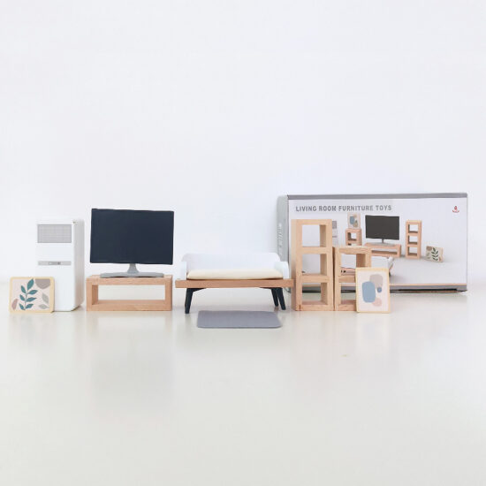 Wooden Kids Play Kitchen Set with Fridge & Oven