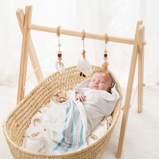 Wooden Baby Climbing Gym for Sensory and Motor Training