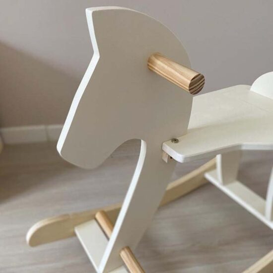 Organic wooden baby rocking horse toy