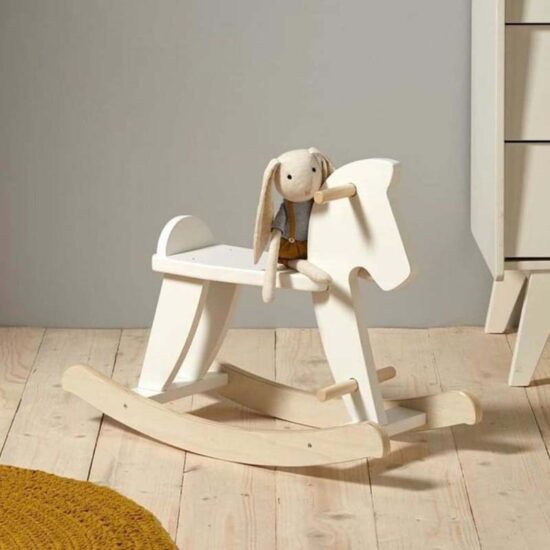 Organic wooden baby rocking horse toy