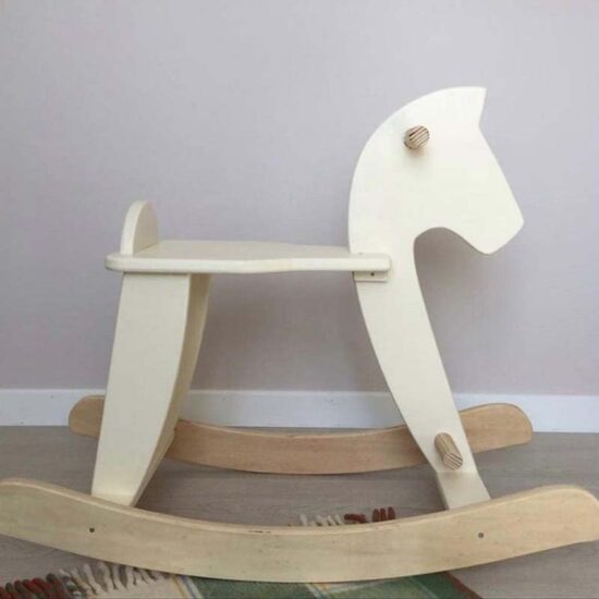 Organic wooden baby rocking horse toy