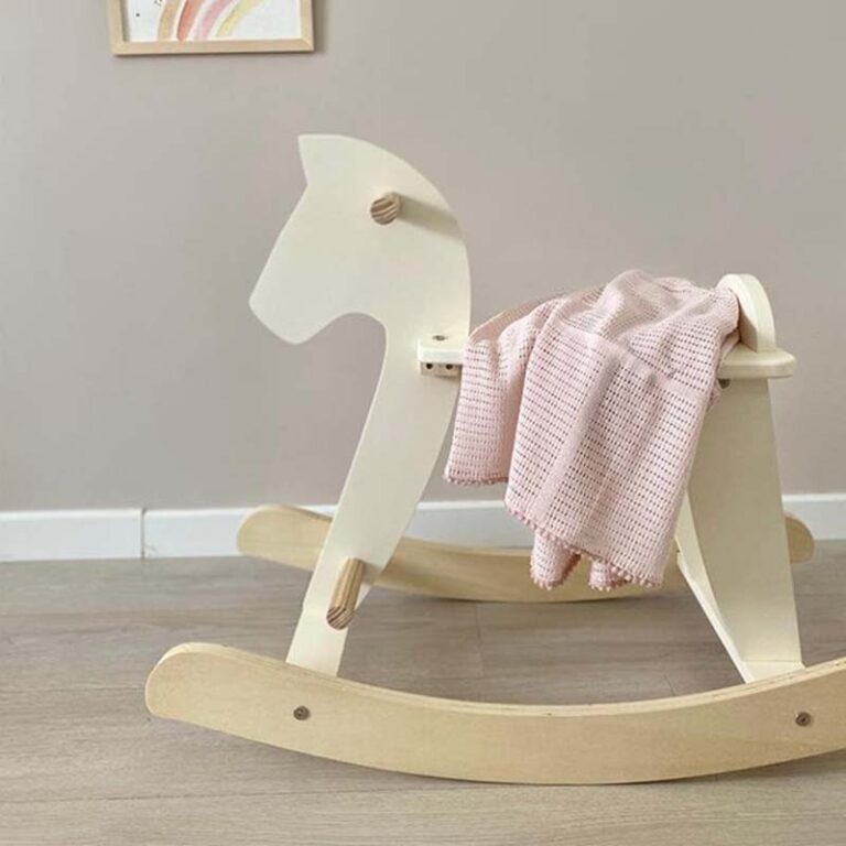 Organic wooden baby rocking horse toy