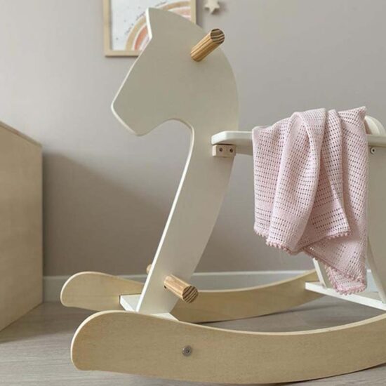 Organic wooden baby rocking horse toy