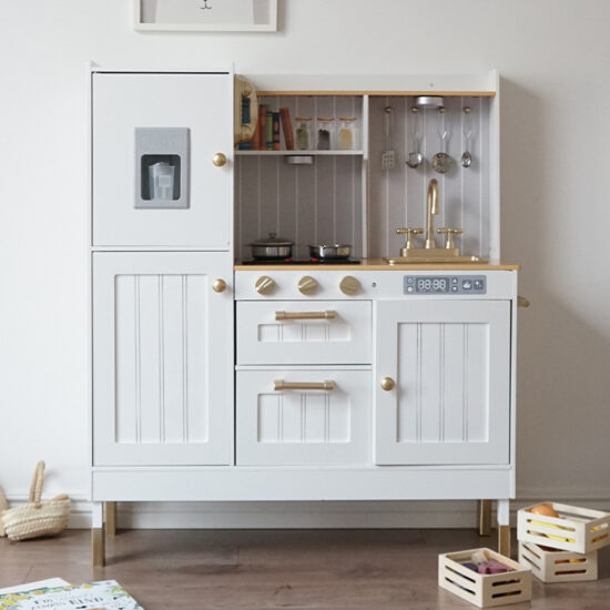 Wooden Golden Kitchen Pretend Play Set for Kids