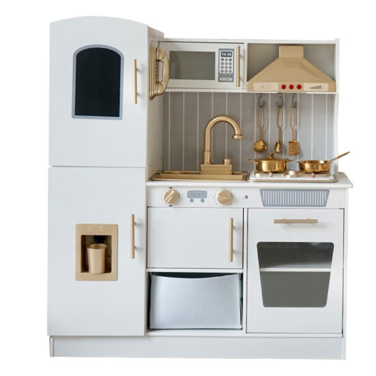 Wooden Golden Kitchen Pretend Play Set for Kids