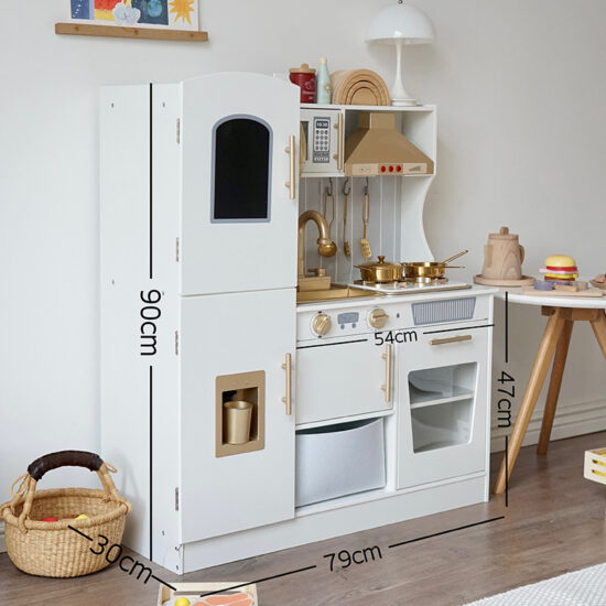 Wooden Golden Kitchen Pretend Play Set for Kids