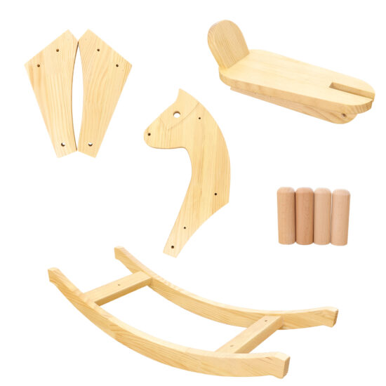Chinese style beech wood rocking horse chair