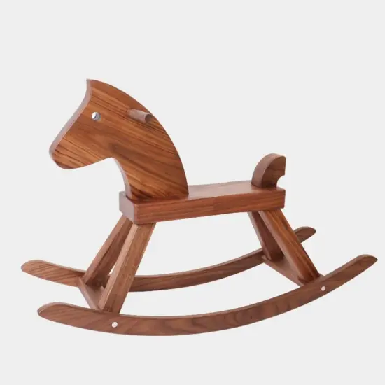 Chinese style beech wood rocking horse chair