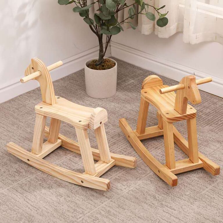 Chinese style beech wood rocking horse chair