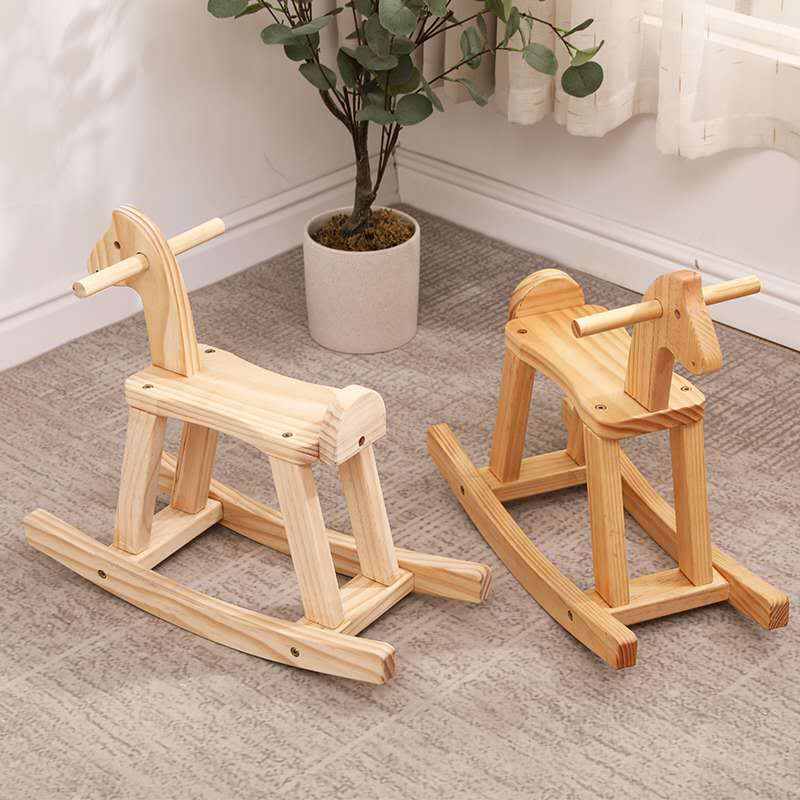 Chinese style beech wood rocking horse chair