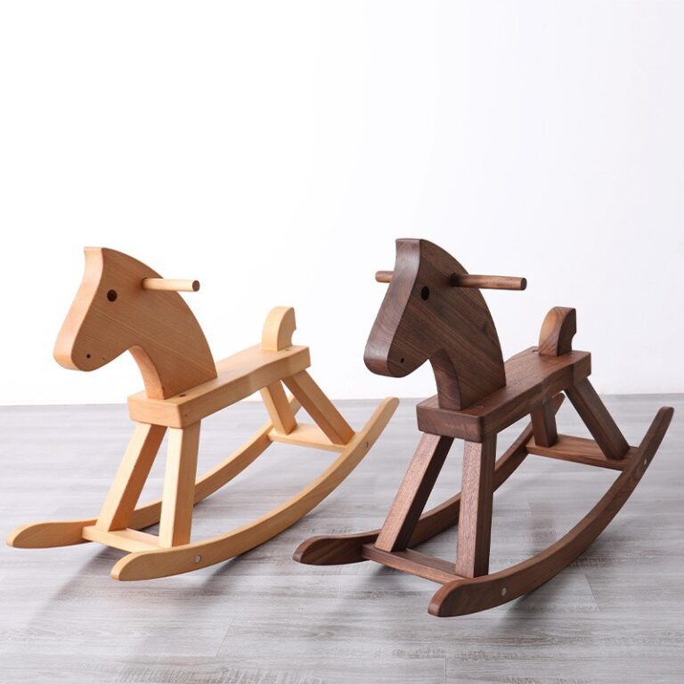 Chinese style beech wood rocking horse chair