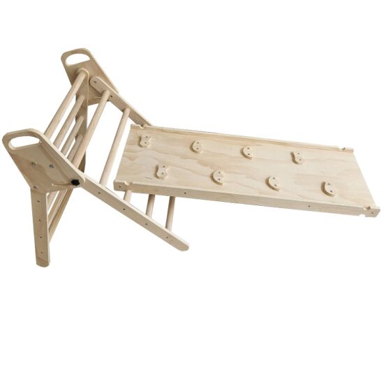 Wooden Multifunctional Triangle Climbing Ramp for Toddlers