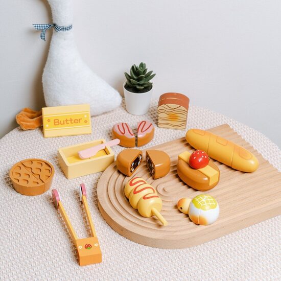 Wooden Pretend Breakfast Toaster Set for Kids