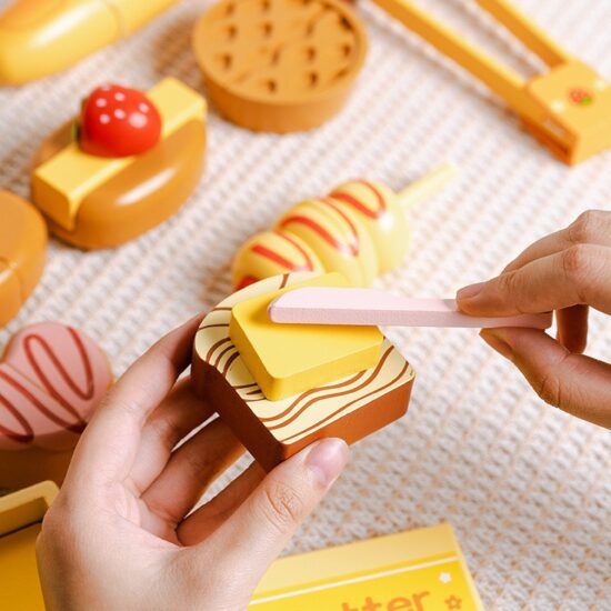 Wooden Pretend Breakfast Toaster Set for Kids