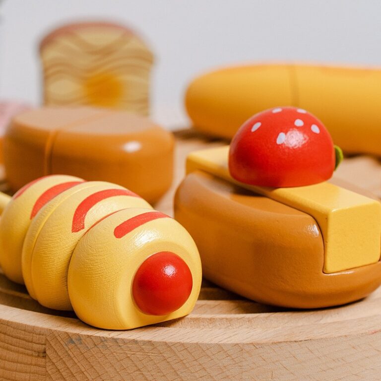 Wooden Pretend Breakfast Toaster Set for Kids
