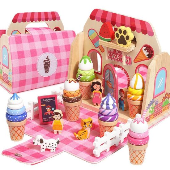 Wooden Afternoon Tea Pretend Playset with Carrying Case