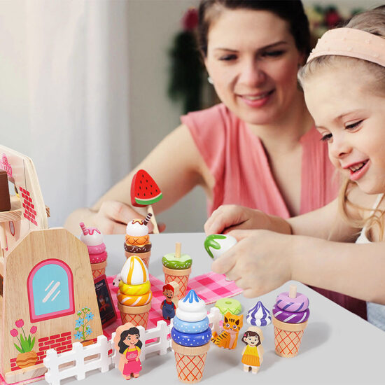 Wooden Afternoon Tea Pretend Playset with Carrying Case