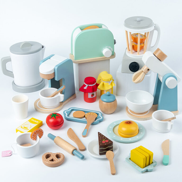 Wooden Pretend Kitchen Appliances for Kids Role Play