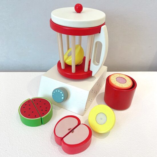 Wooden White Kitchen Toy Set with Toaster, Coffee Maker, Mixer