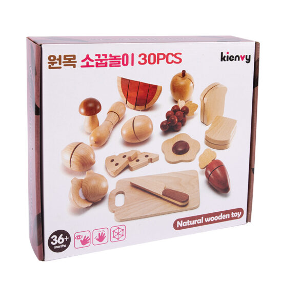 Wooden kitchen pretend play set for girls