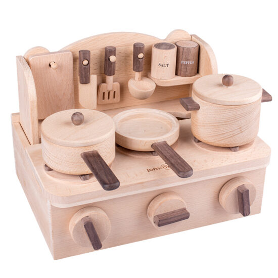 Wooden kitchen pretend play set for girls