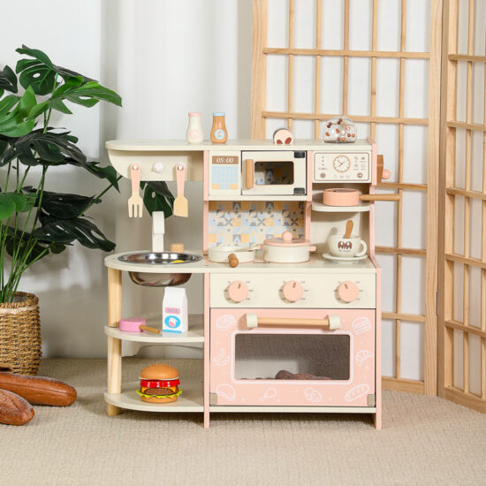 Wooden Kitchen Toy Set for Girls