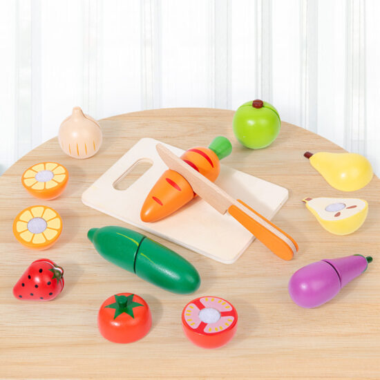 Wooden kids tea set with toaster and coffee machine