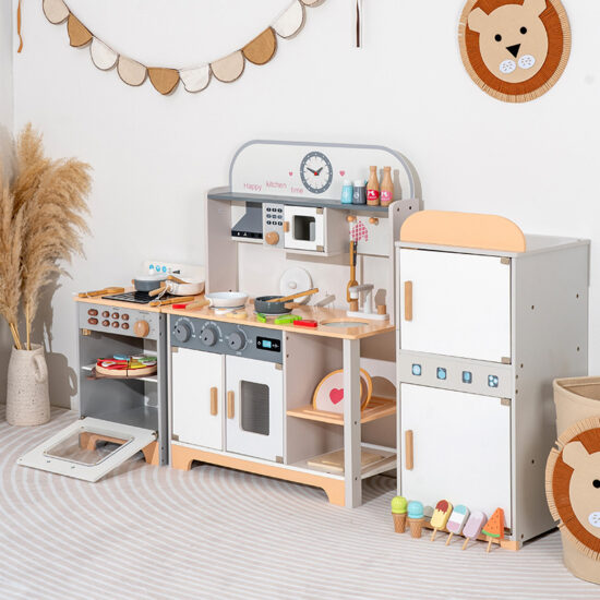 Wooden Pretend Cooking Kitchen Toy for Kids