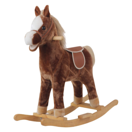 Plush 2-in-1 baby rocking horse and ride-on toy