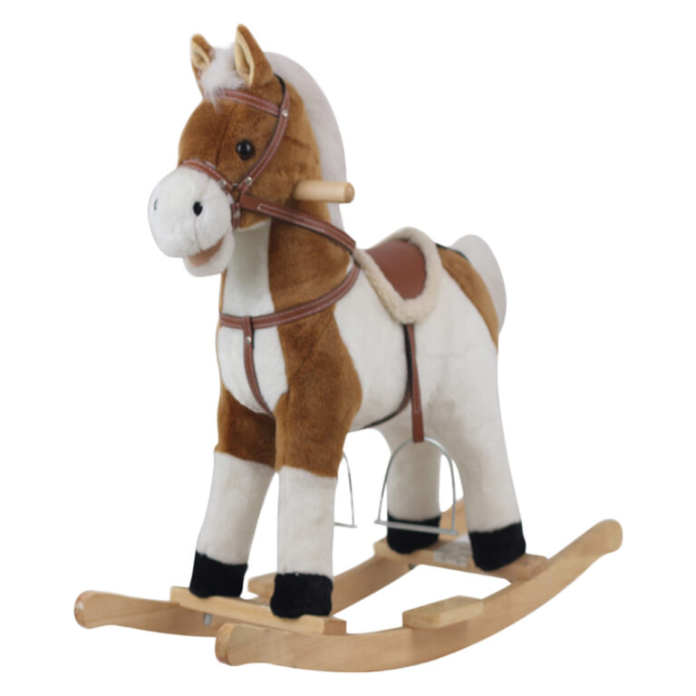 Plush 2-in-1 baby rocking horse and ride-on toy