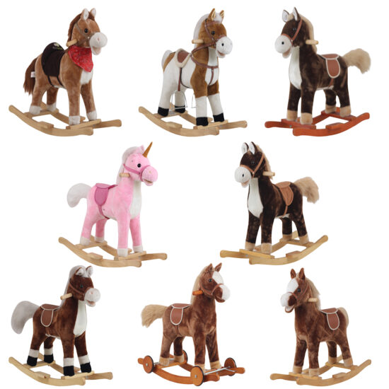 Plush 2-in-1 baby rocking horse and ride-on toy