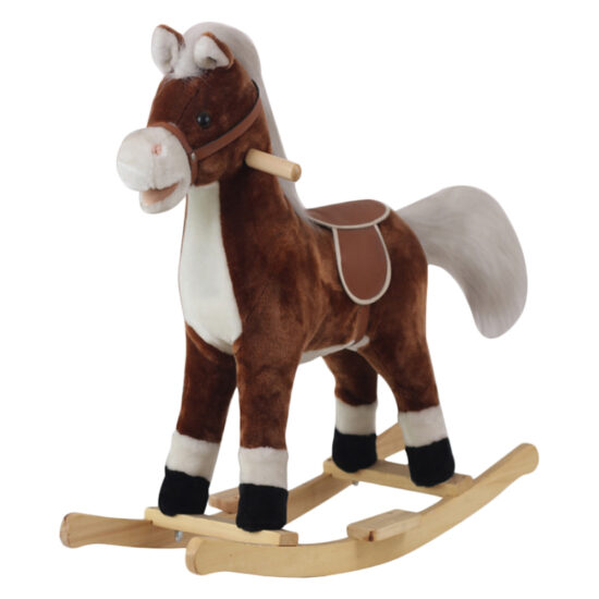 Plush 2-in-1 baby rocking horse and ride-on toy
