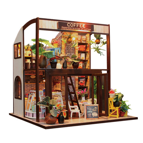 DIY Miniature Coffee Shop Dollhouse Kit