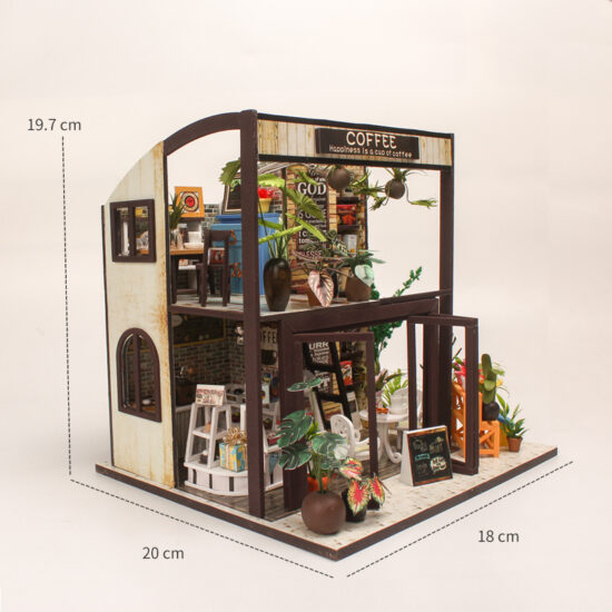 DIY Miniature Coffee Shop Dollhouse Kit