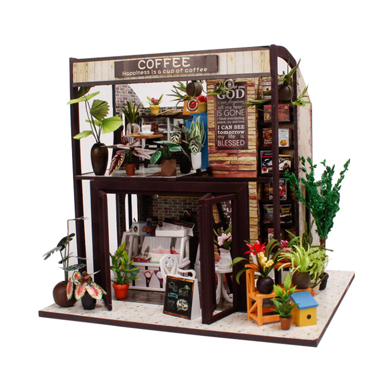 DIY Miniature Coffee Shop Dollhouse Kit