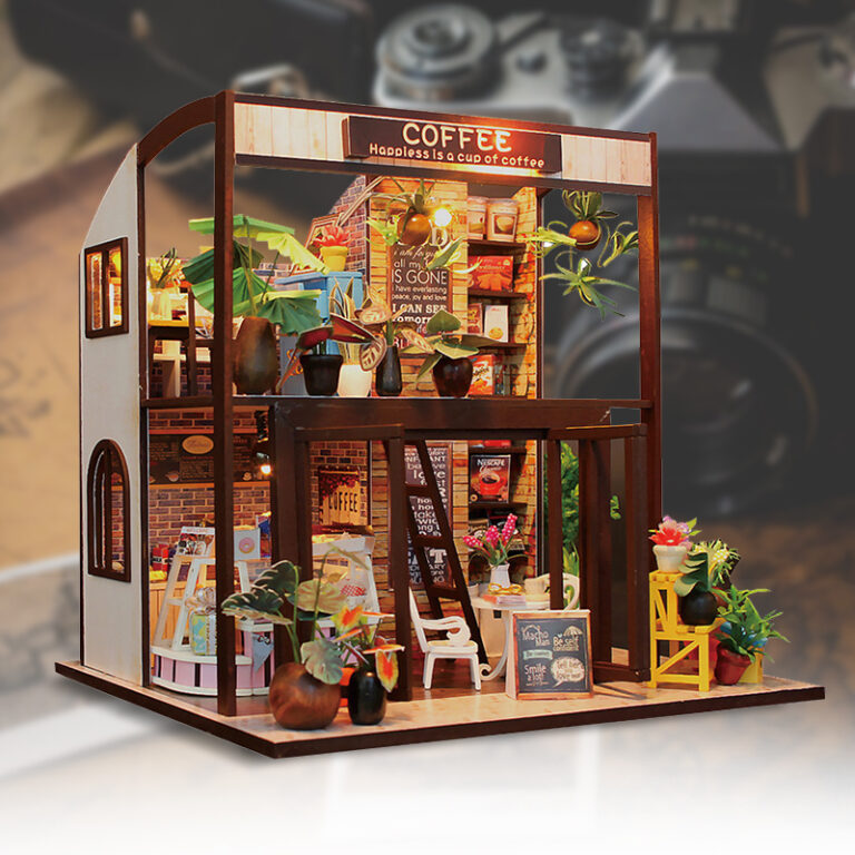 DIY Miniature Coffee Shop Dollhouse Kit