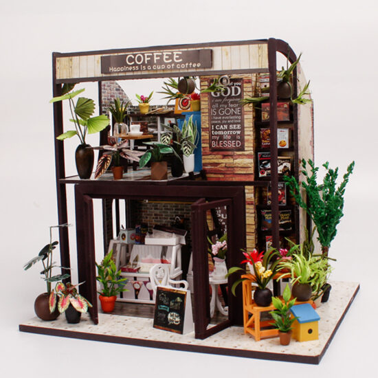 DIY Miniature Coffee Shop Dollhouse Kit