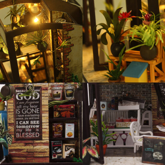 DIY Miniature Coffee Shop Dollhouse Kit