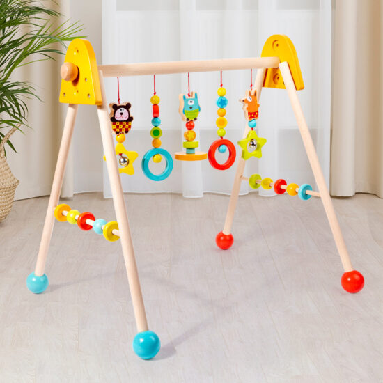 Baby wooden indoor gym tripod climber toy