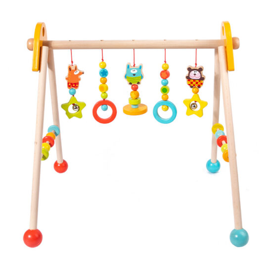 Baby wooden indoor gym tripod climber toy