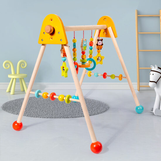 Baby wooden indoor gym tripod climber toy