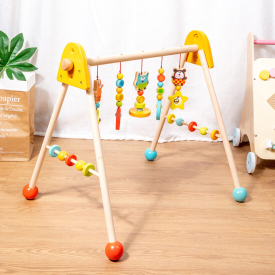 Baby wooden indoor gym tripod climber toy