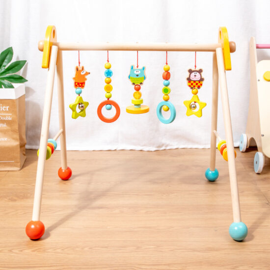 Baby wooden indoor gym tripod climber toy