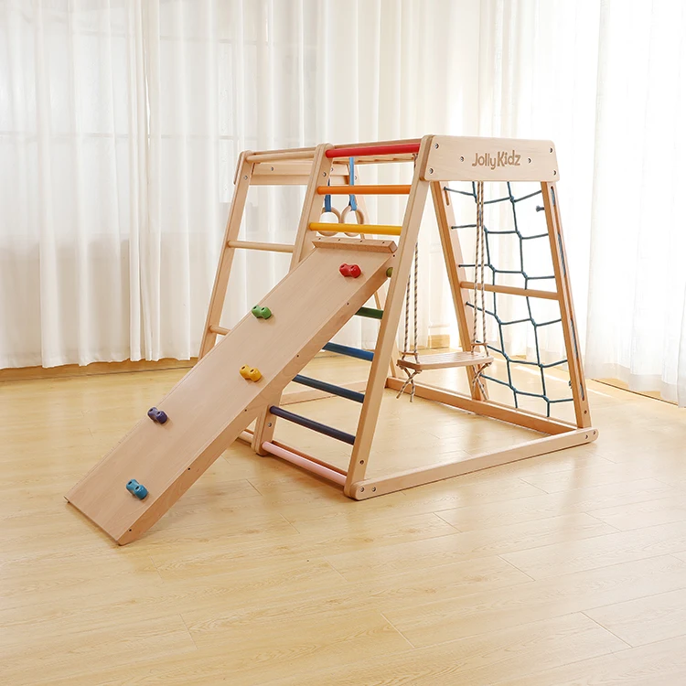 Natural Wooden Climbing Triangle Playground for Kids
