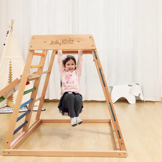 Natural Wooden Climbing Triangle Playground for Kids