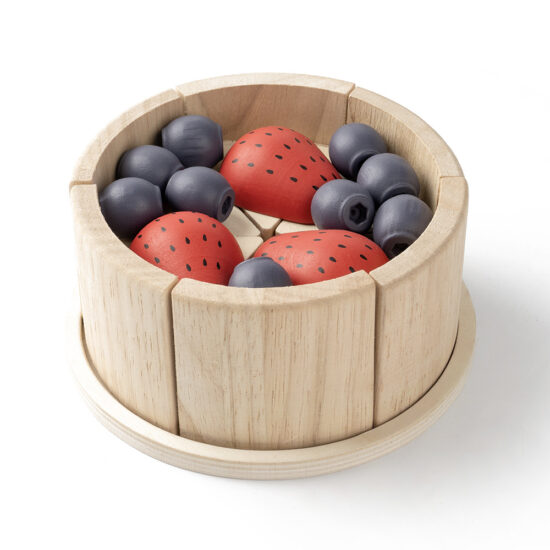 Kids Wooden Pretend Cake Cutting Playset with Fruits