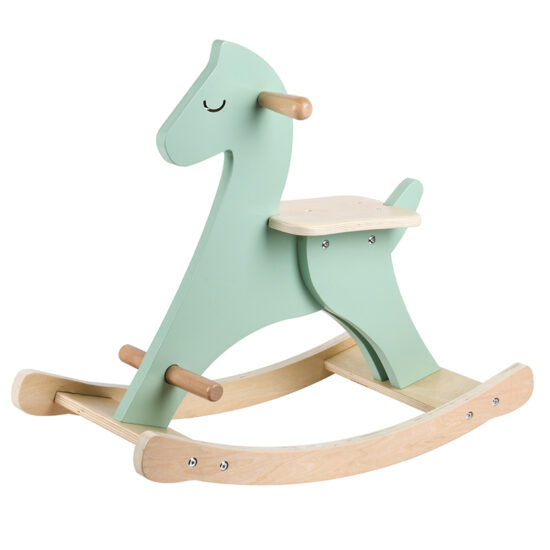 Custom wooden knight balance rocking horse toy