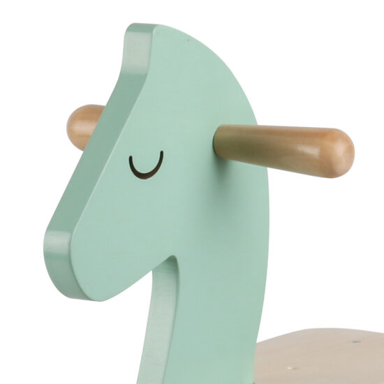 Custom wooden knight balance rocking horse toy