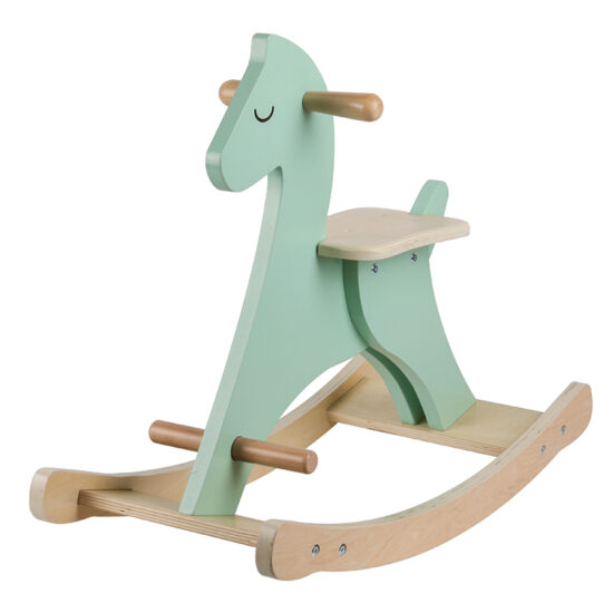 Custom wooden knight balance rocking horse toy